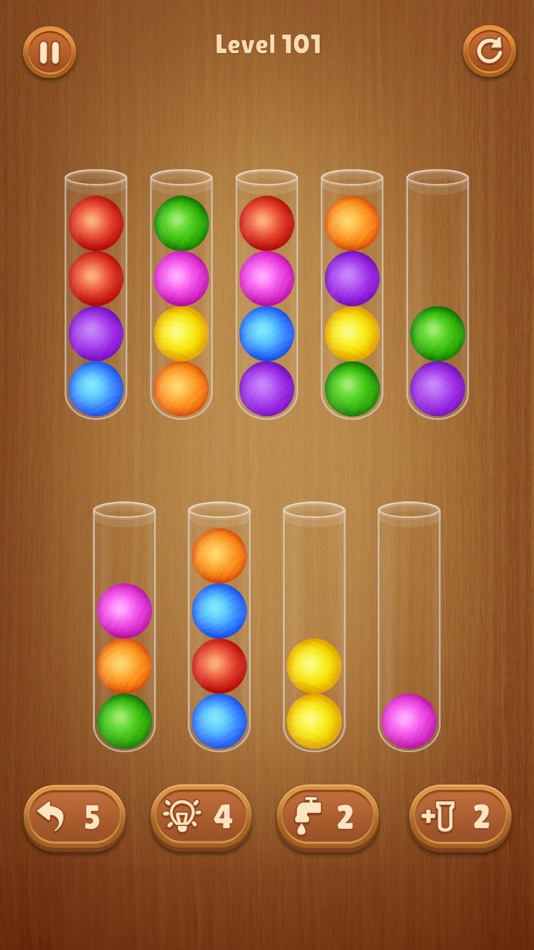 #8. Color Ball Sort Wooden Puzzle (iOS) By: Nguyen Thi Minh Trang