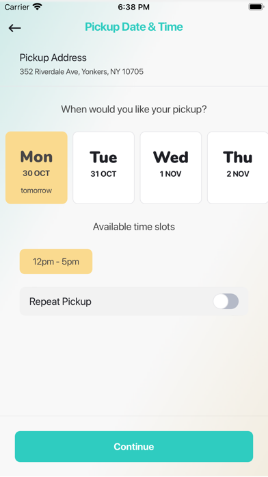 Washpro Laundry Pickup Service Screenshot