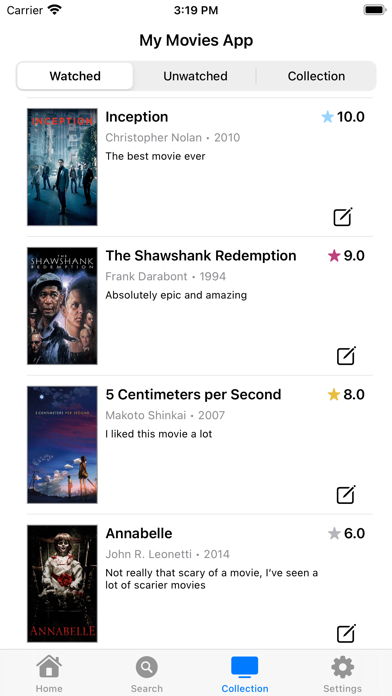 MyMoviesWatchList Screenshot