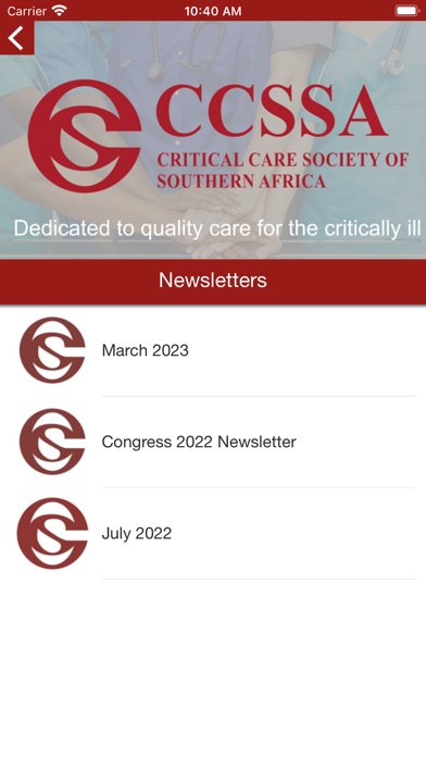 Critical Care Society SA Screenshot