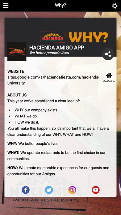 Hacienda Amigo App Screenshot