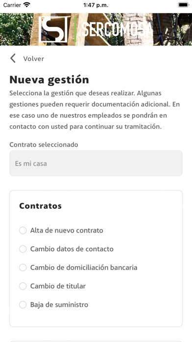 Canal Cliente Online SERCOMOSA Screenshot