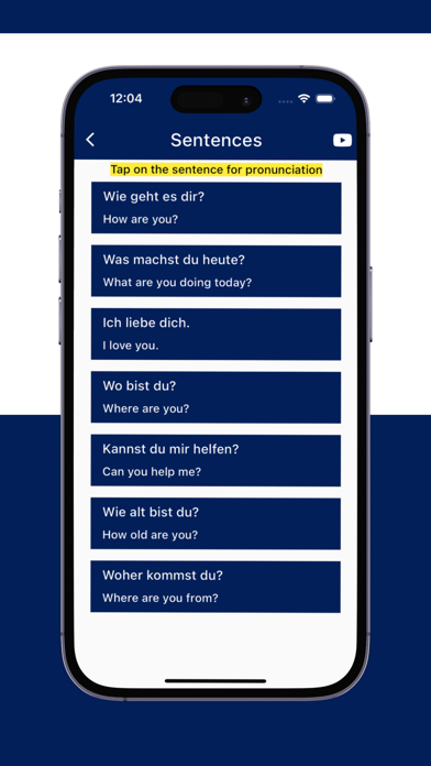 German Sentences Screenshot