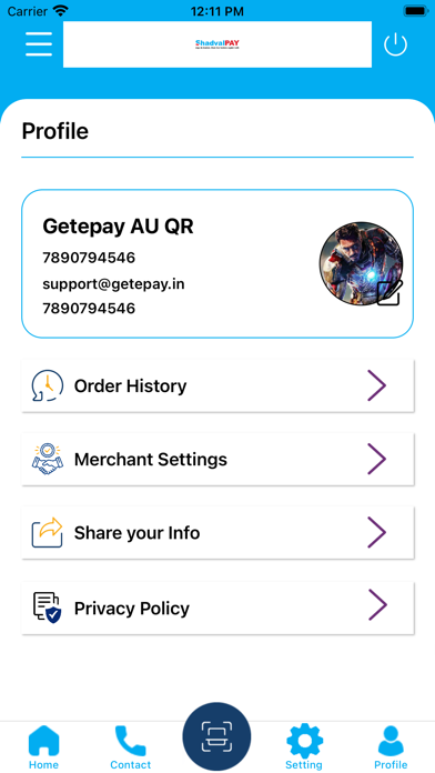 ShadvalPay COB Merchant Screenshot