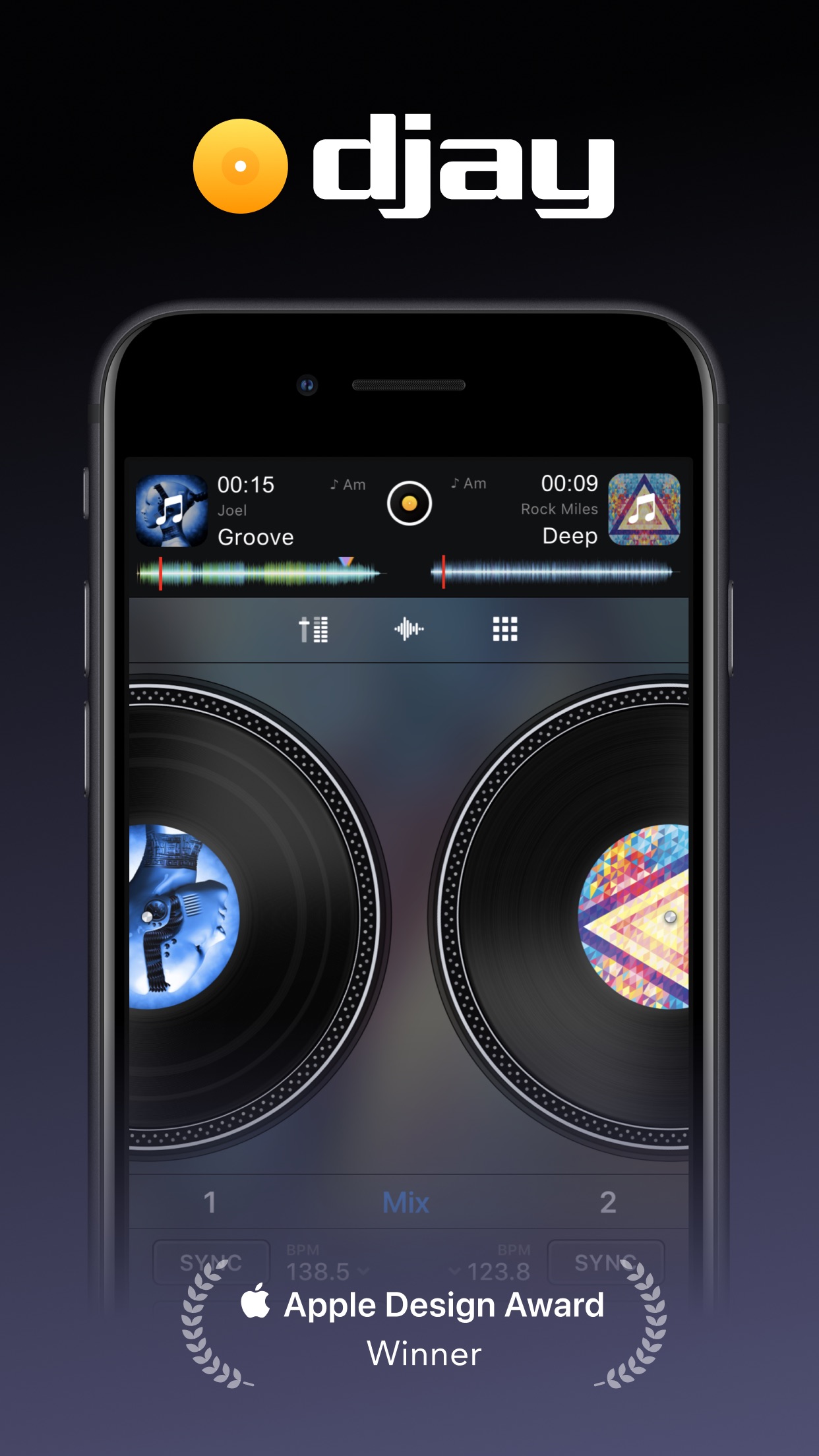 Screenshot do app djay - DJ App & AI Mixer