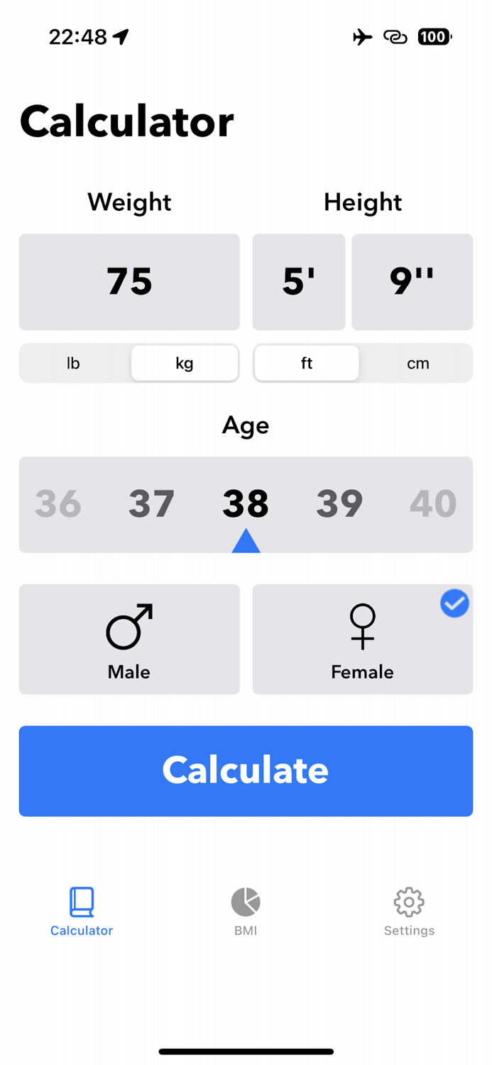 BMI Calculator and Tracker App