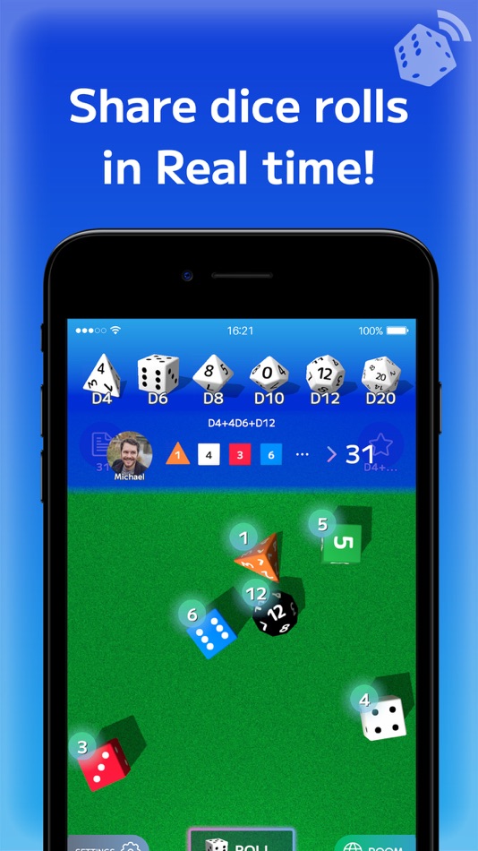 #1. Remote Dice 3D - Share Result! (iOS) Podle: Amagamina Games, Inc.