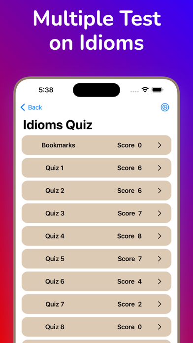 Idioms and Phrases. Screenshot