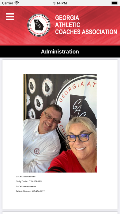 Georgia Athletic Coaches Assoc Screenshot