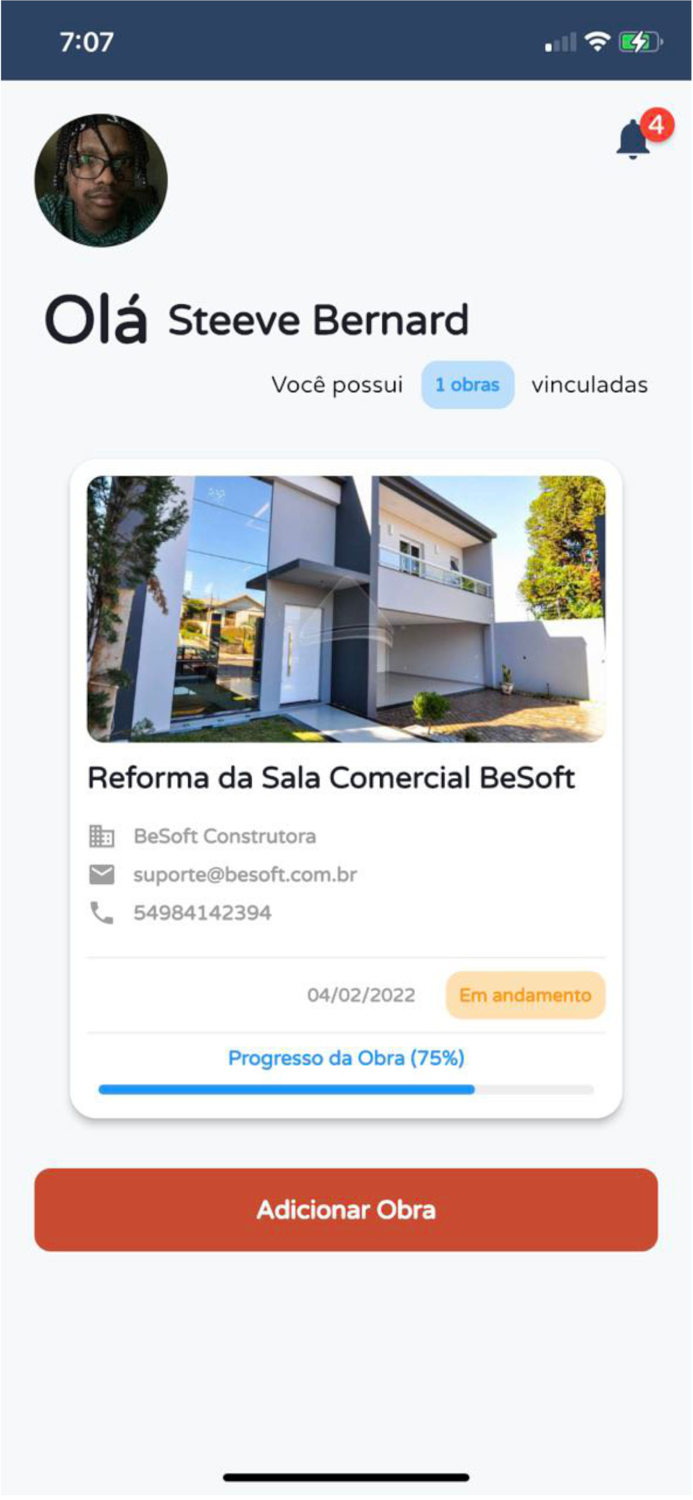 Andamento da Obra