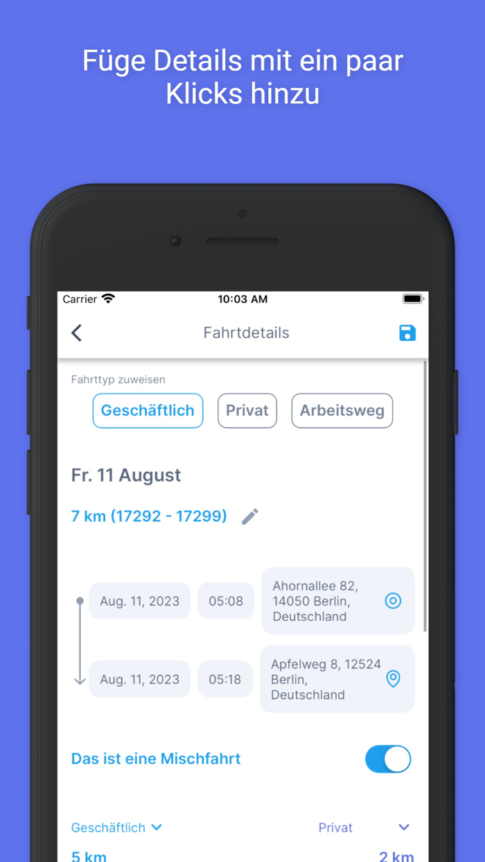AutoLogg Fahrtenbuch 2.0