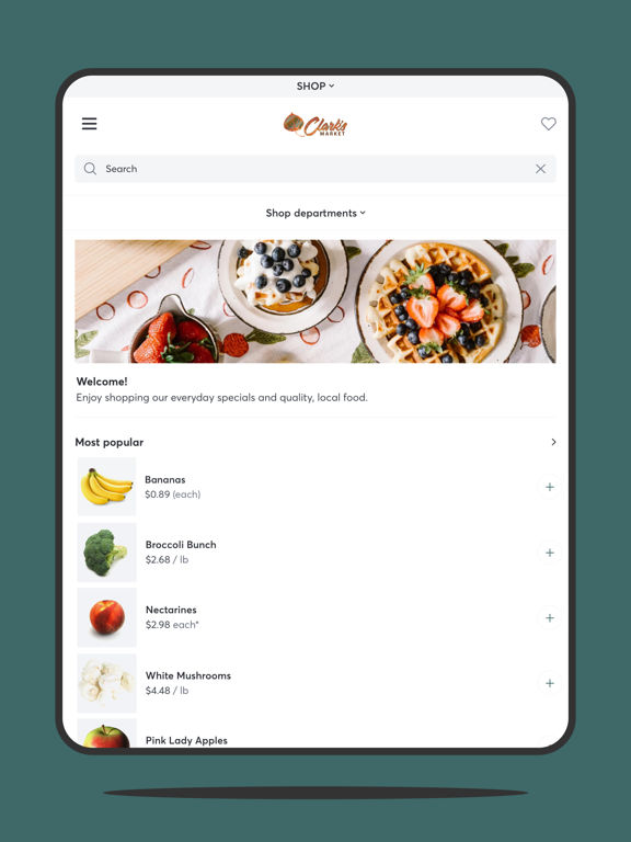 Clark's Market iPad screenshot 1 - Shopping app