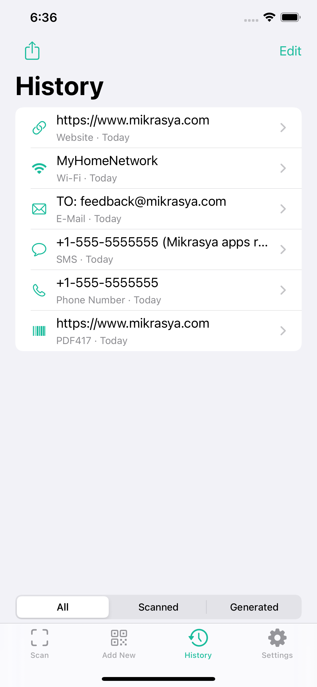 QR Code Reader and Maker App
