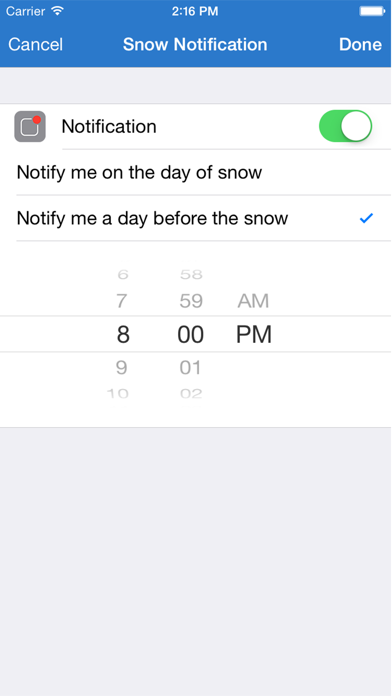 Will it Snow? - Notifications Screenshot