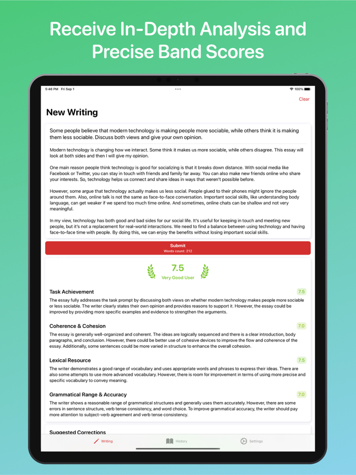 IELTS Practice App Writing