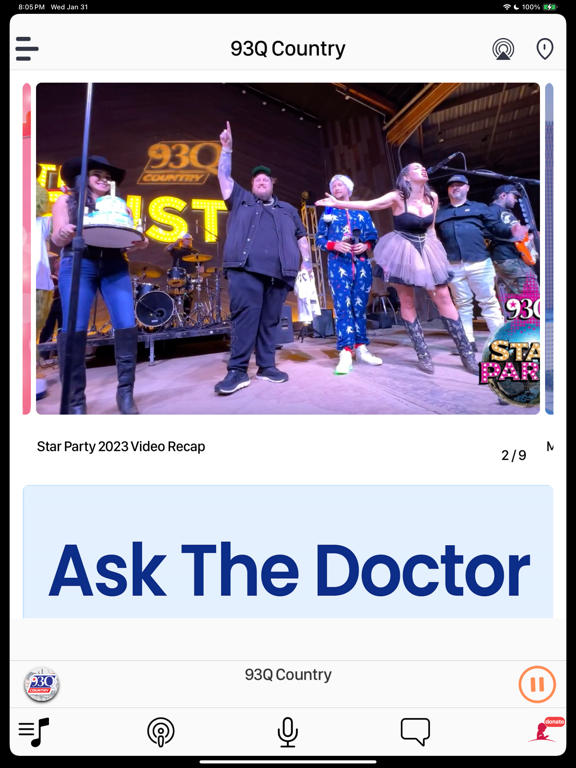 93Q Country iPad screenshot 2 - Music app