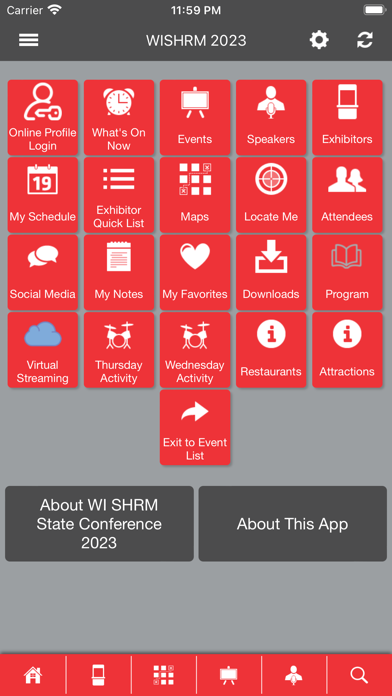 WISHRM Events Screenshot