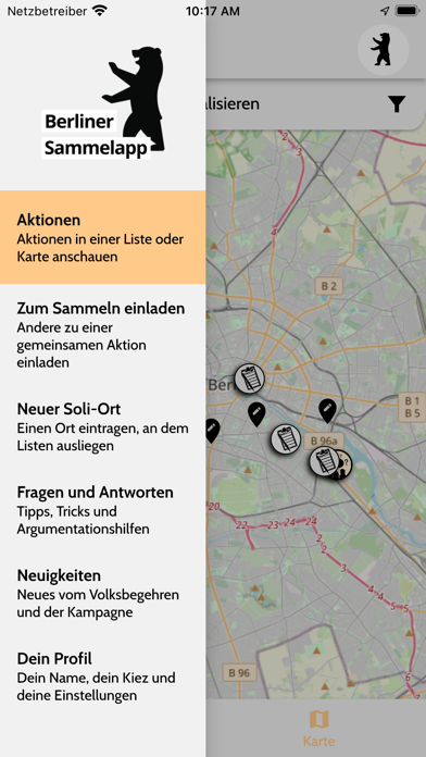 Berliner Sammel-App Screenshot