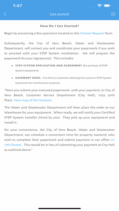 City of Vero Beach STEP System Screenshot