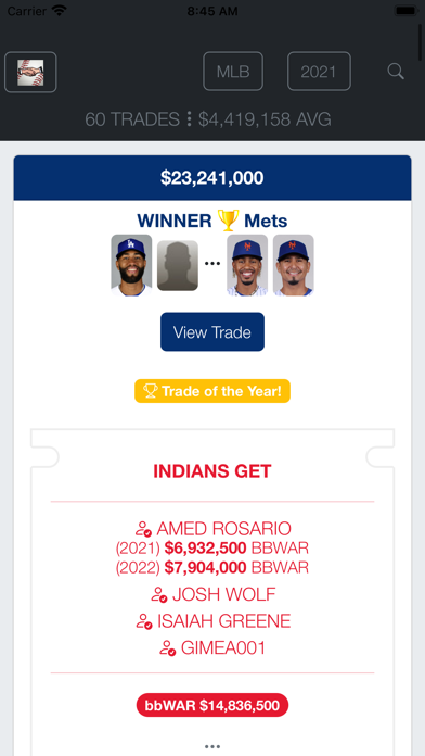 Baseball Trades Screenshot