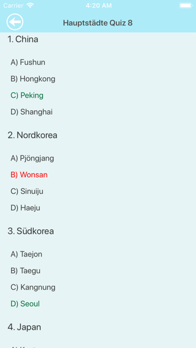Screenshot 4 of Die Hauptstädte Quiz App