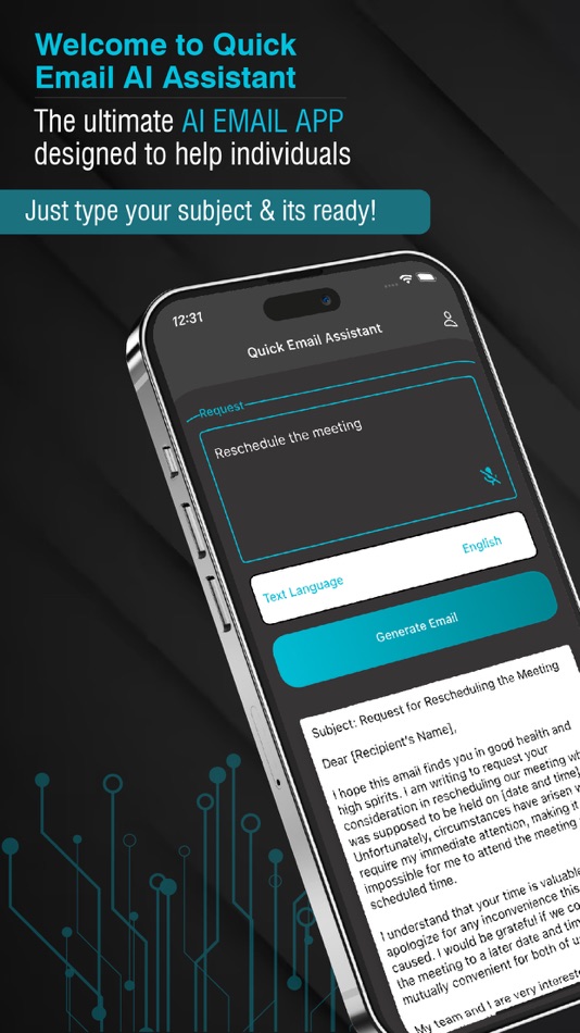 #1. Quick Email Assistant (iOS) Podle: Code Hive for Coding and Machine Learning