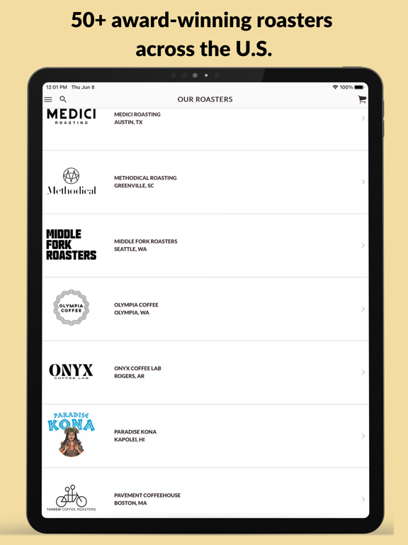 Bean Box iPad screenshot 2 - Food & Drink app