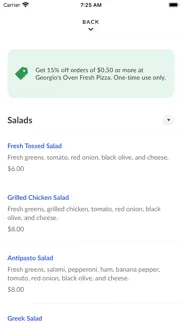 georgio's oven fresh pizza iphone screenshot 3