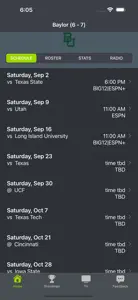 Baylor Football Schedules screenshot #1 for iPhone