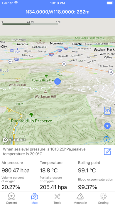 Elevation Map-Mountain Weather Screenshot