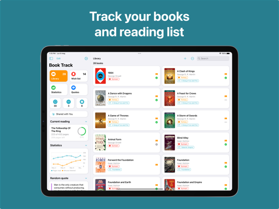 Book Tracker: Reading list iPad app afbeelding 1