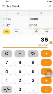 calculator sheet iphone screenshot 1