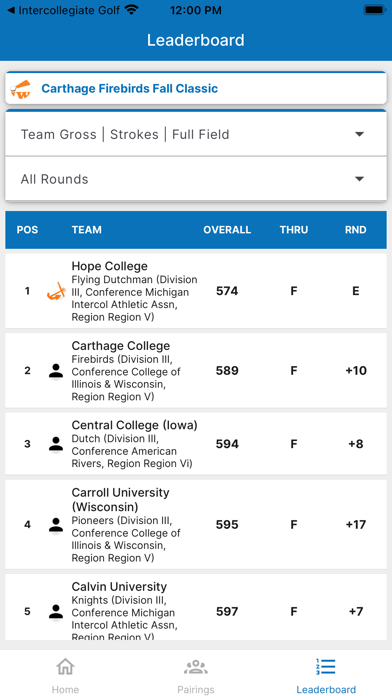 Junior College Golf Screenshot