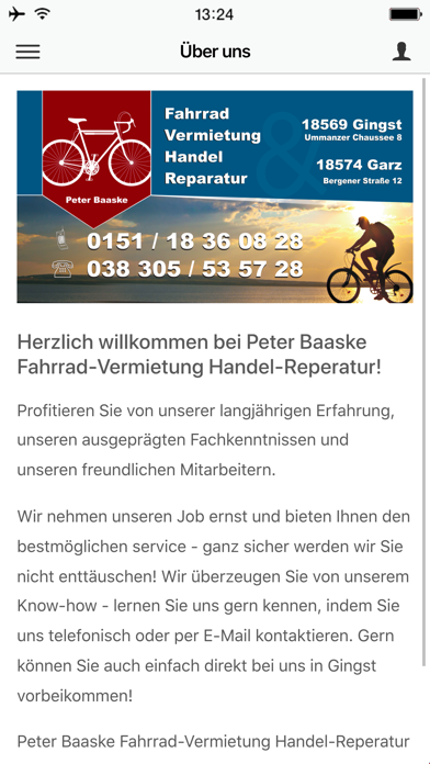 Fahrrad-Vermietung P. Baaske Screenshot