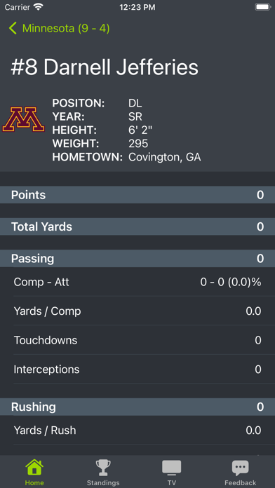 Minnesota Football Schedules Screenshot
