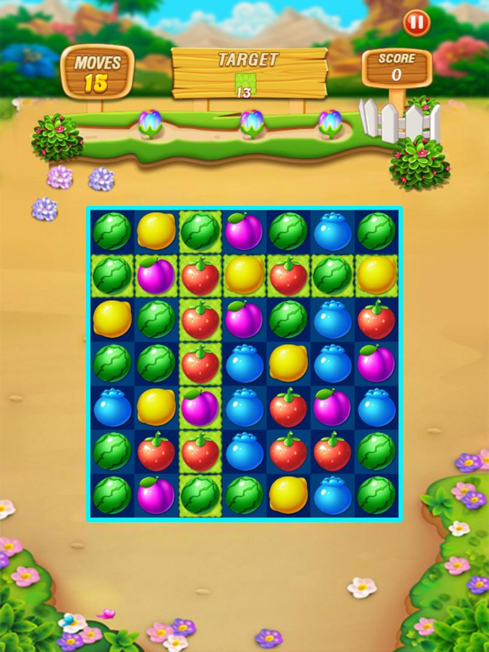 Fruit Frenzy Link Match Puzzle
