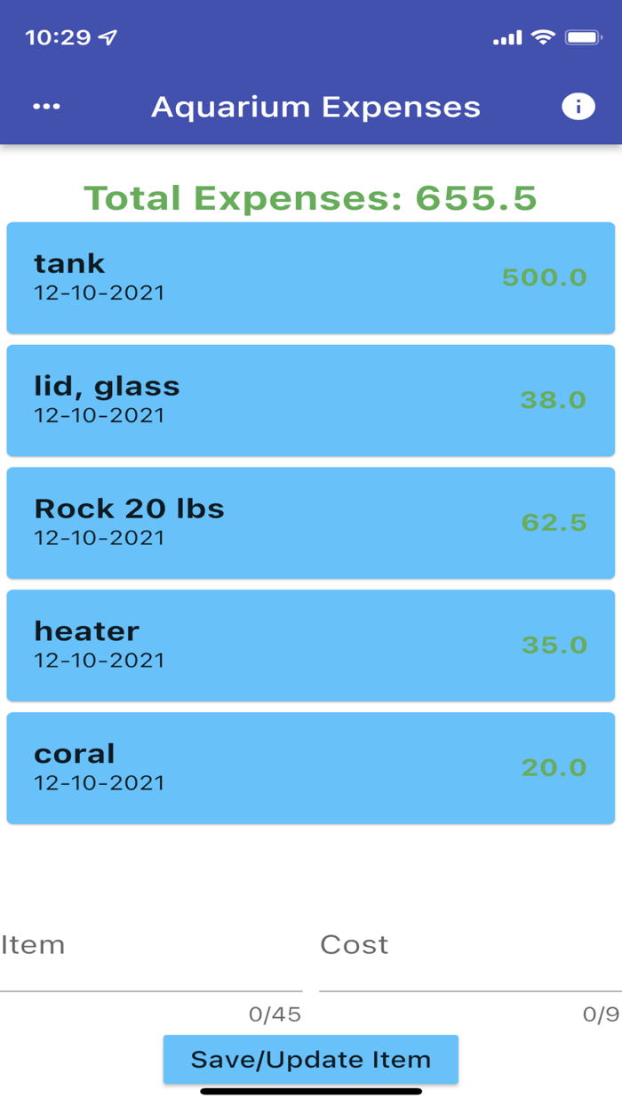 AquariumExpenses