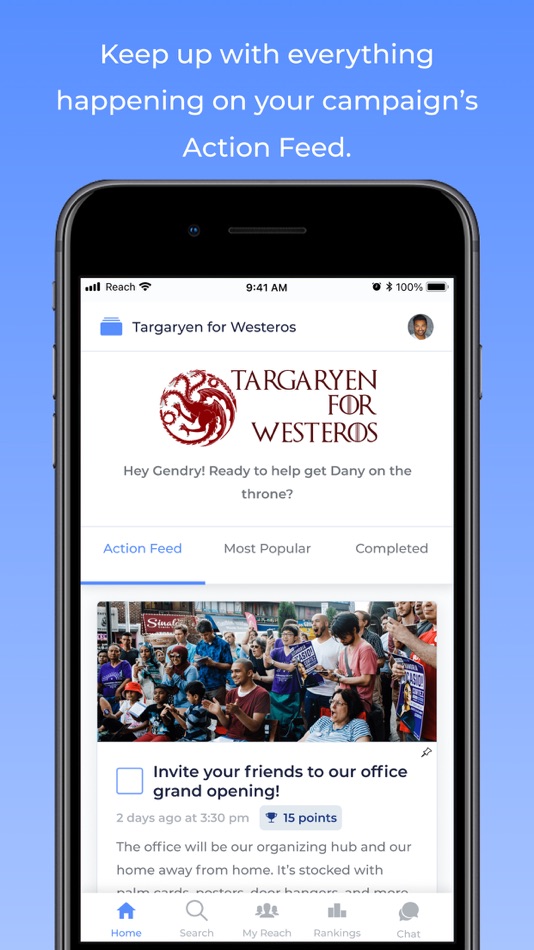 #1. Reach — Progressive Organizing (iOS) By: Reach Progress PBC