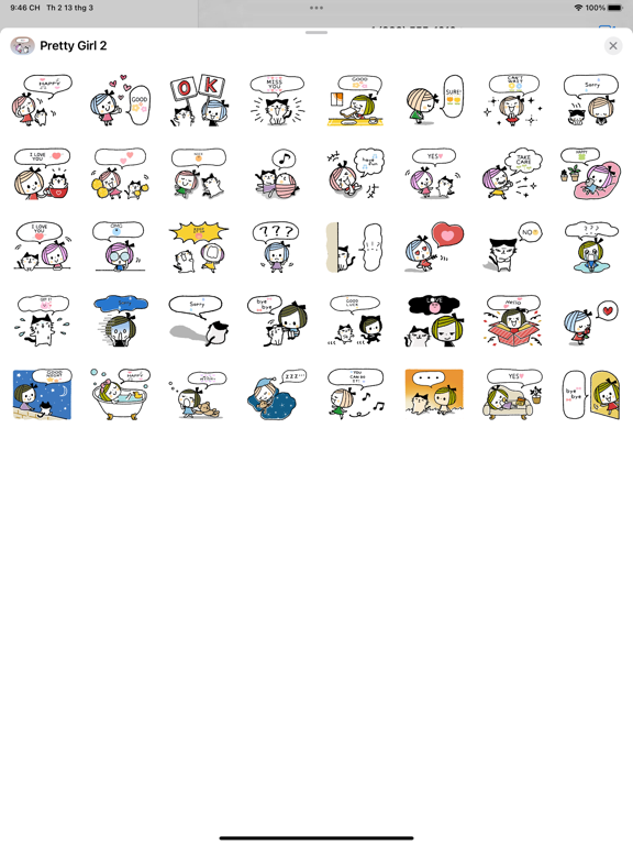 Screenshot #4 pour Pretty Girl 2 Stickers pack