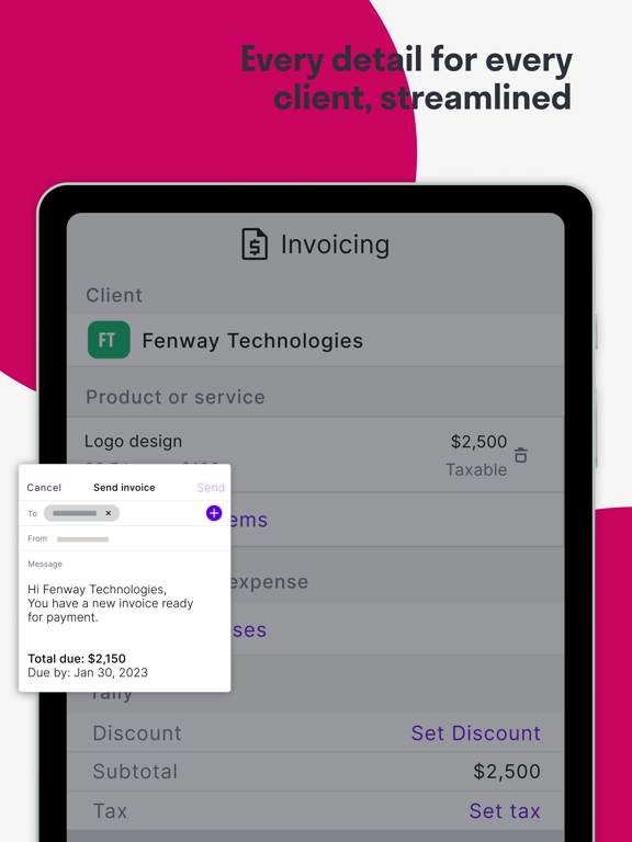 Moxie | Built for freelancers iPad screenshot 7 - Productivity app