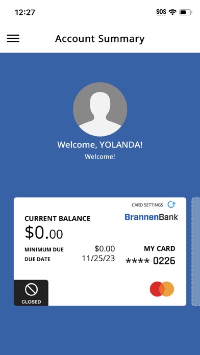 Brannen Bank Credit Card Screenshot