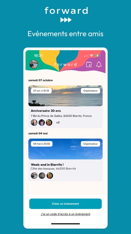 forward - événements et amis