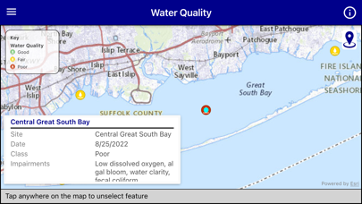 LI Beach Water Quality Screenshot
