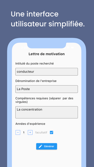 Lettre de motivation IA screenshot n.2