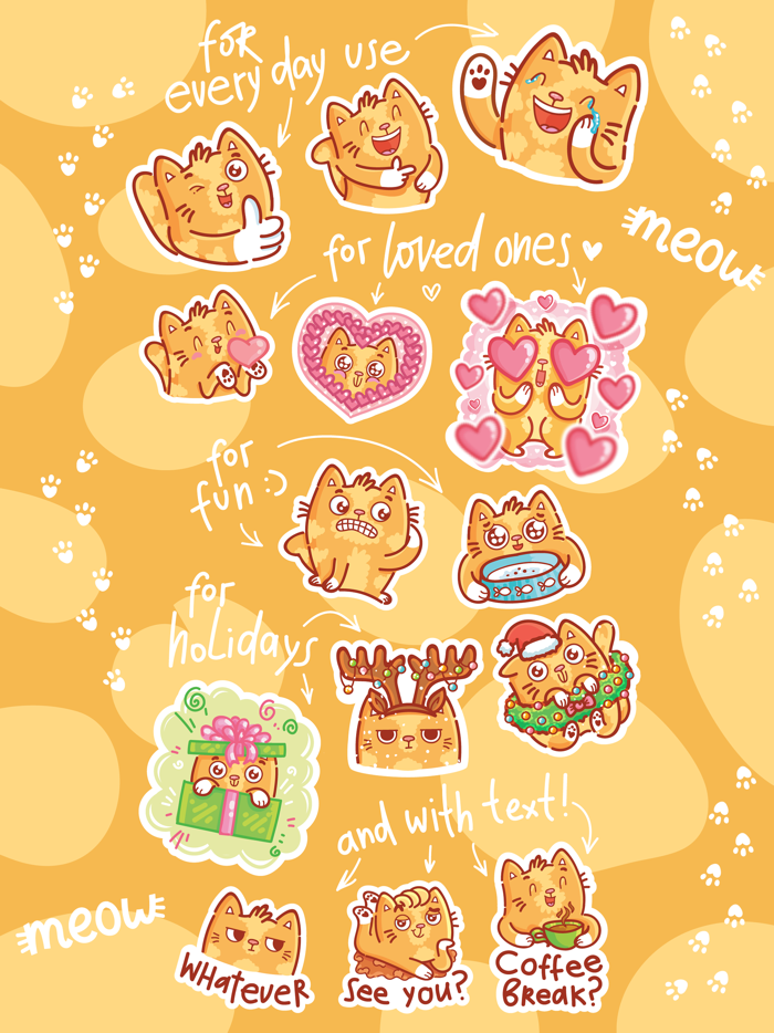 Cat stickers for iMessage