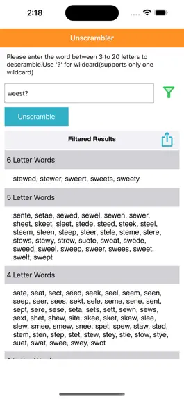 Game screenshot Unscrambler-Word hack