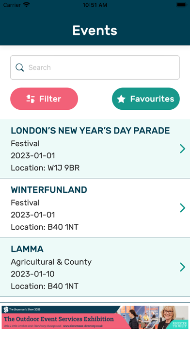 Showman's Directory Screenshot