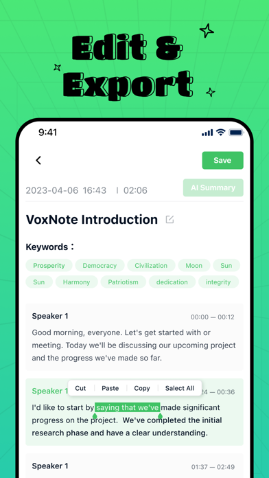 VoxNote - AI Speech to text Screenshot