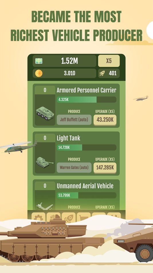 #4. Idle Army Vehicle Tycoon (iOS) 由: Tuna Ozcelik