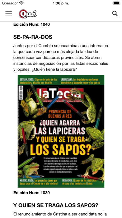 Revista Qué Screenshot